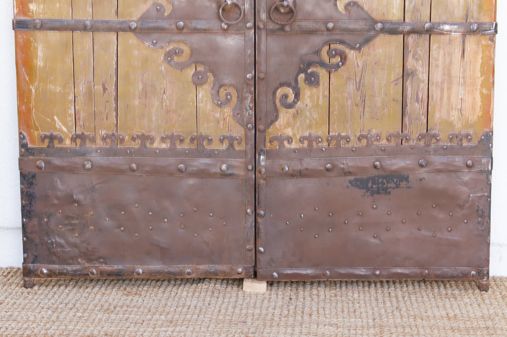 Impressive 19th Century Mongolian Painted Pair of Doors