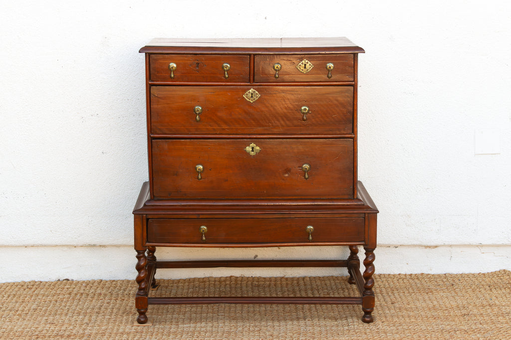 Antique English William & May Chest on Stand