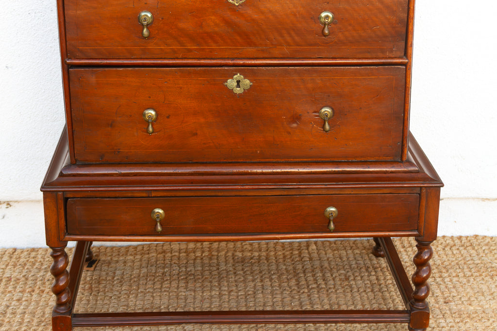 Antique English William & May Chest on Stand