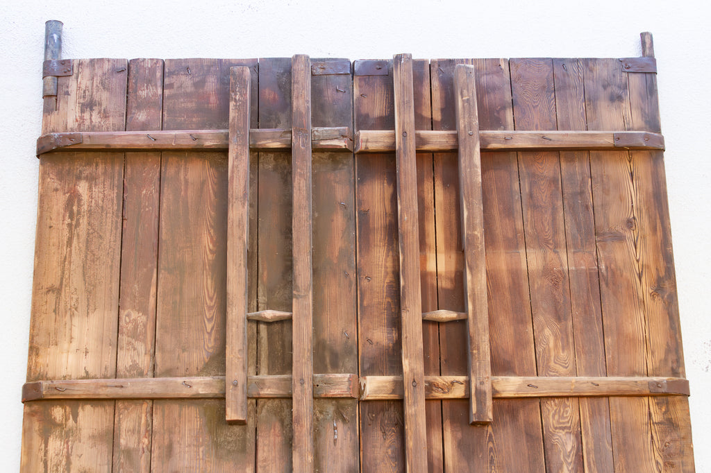 Impressive 19th Century Mongolian Painted Pair of Doors