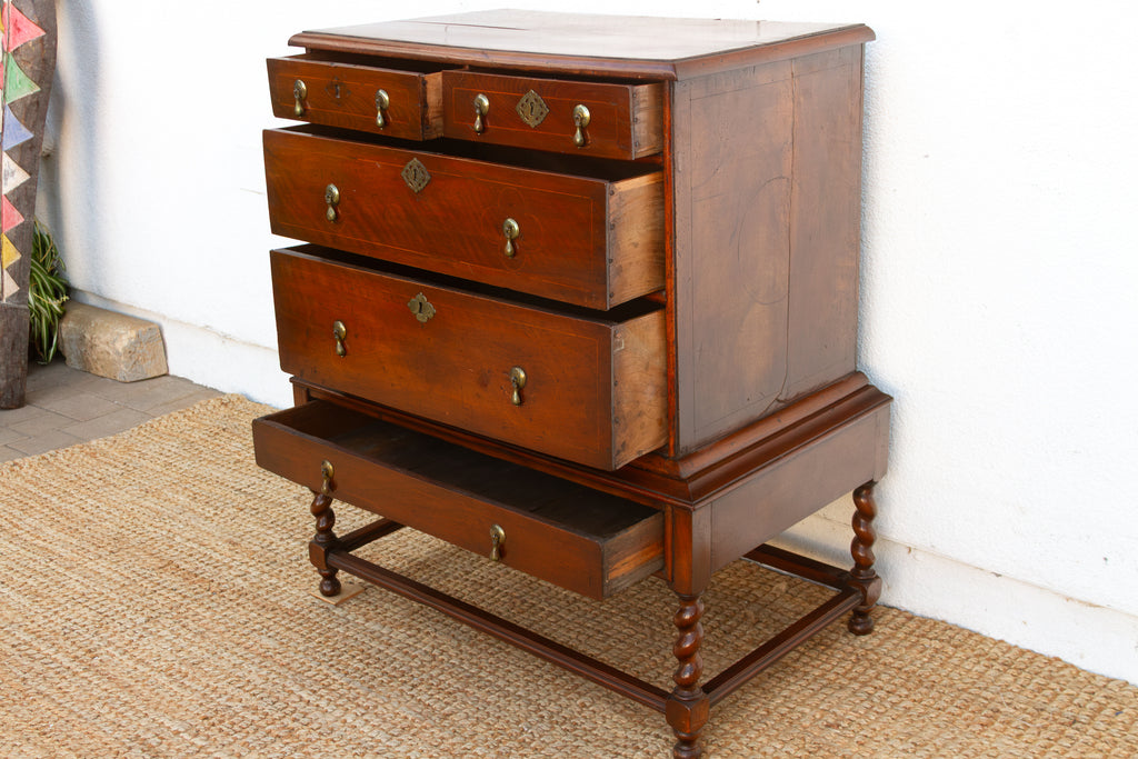 Antique English William & May Chest on Stand
