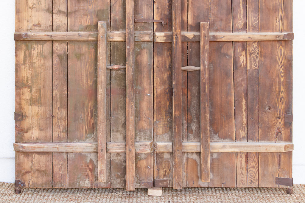 Impressive 19th Century Mongolian Painted Pair of Doors