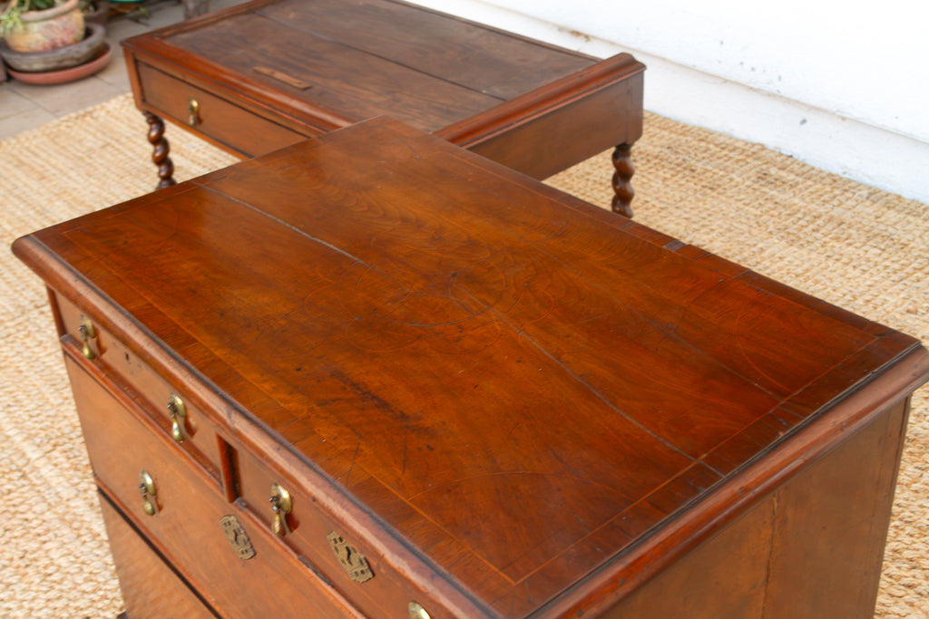 Antique English William & May Chest on Stand
