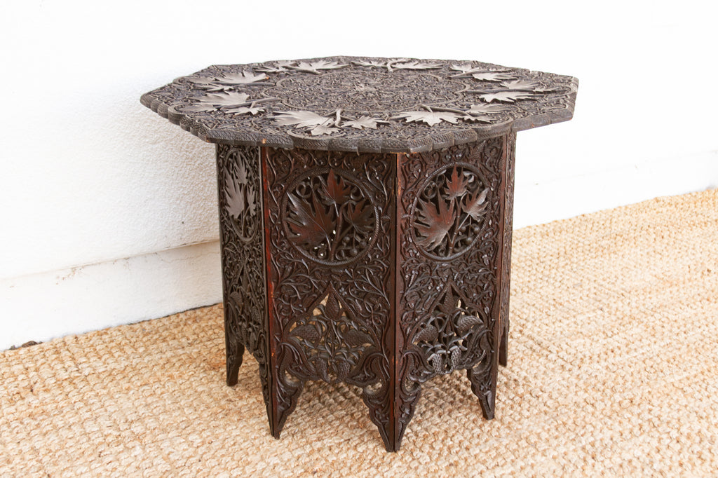 Rare Antique Hand-Carved Kashmiri Coffee Table (Trade)