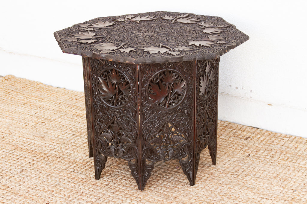 Rare Antique Hand-Carved Kashmiri Coffee Table (Trade)