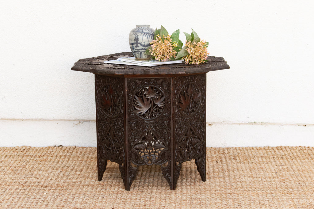 Rare Antique Hand-Carved Kashmiri Coffee Table (Trade)