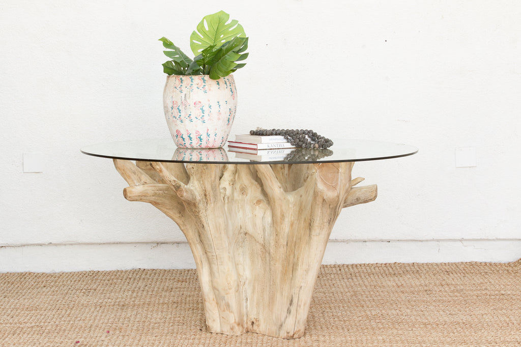 Sculptural Teak Freeform Round Dining Table