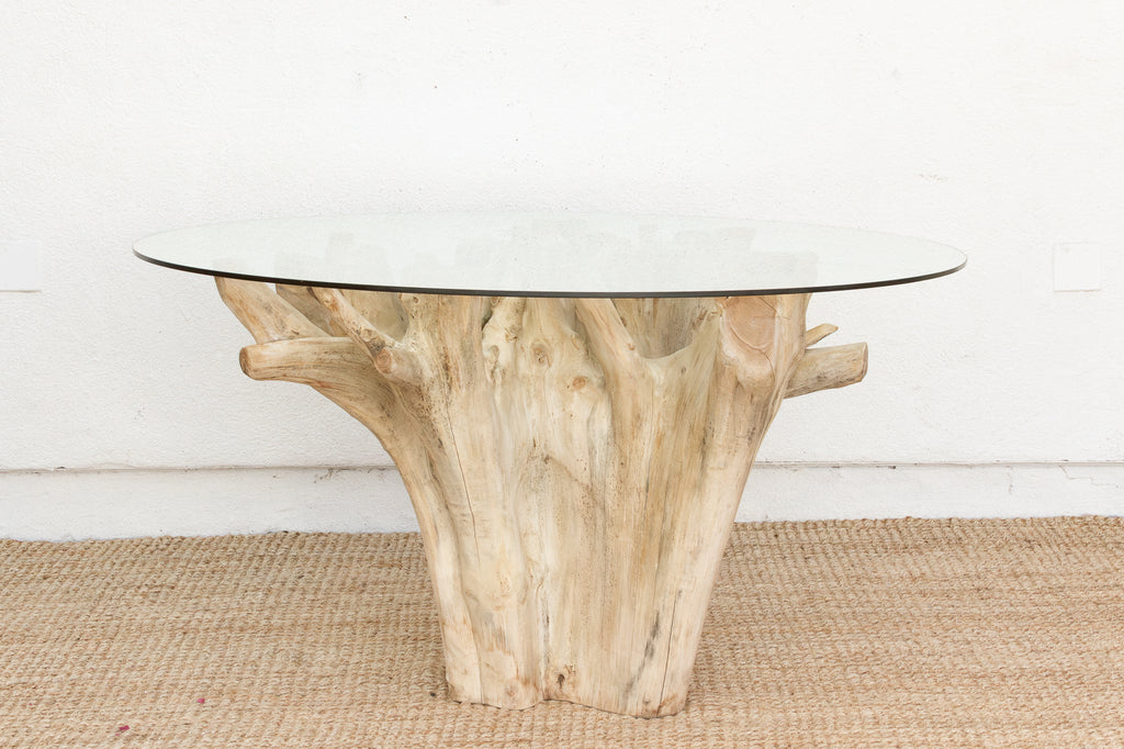 Sculptural Teak Freeform Round Dining Table