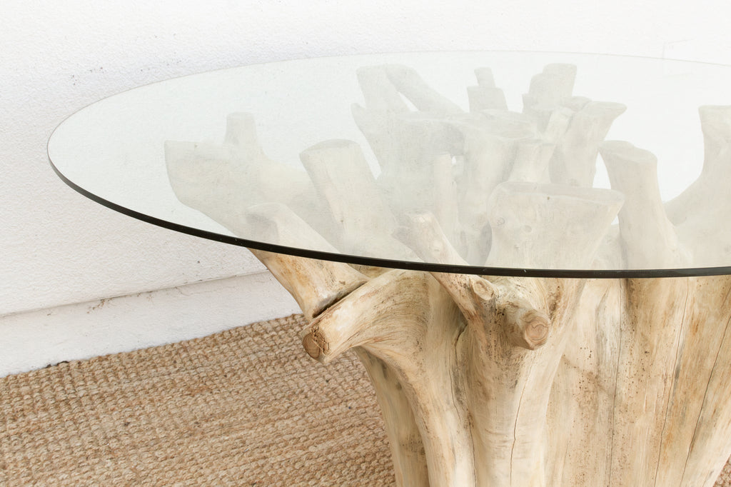 Sculptural Teak Freeform Round Dining Table