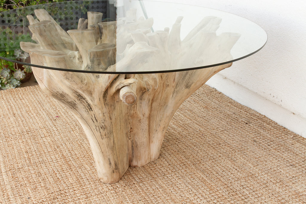 Sculptural Teak Freeform Round Dining Table