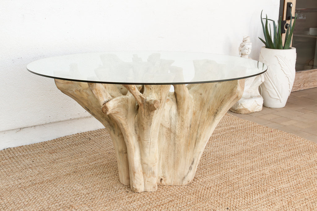 Sculptural Teak Freeform Round Dining Table