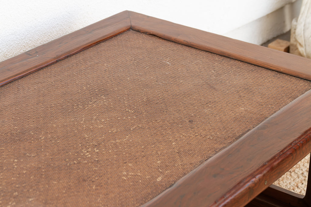 Mid 20th Century Ming Style Wood & Rattan Coffee Table