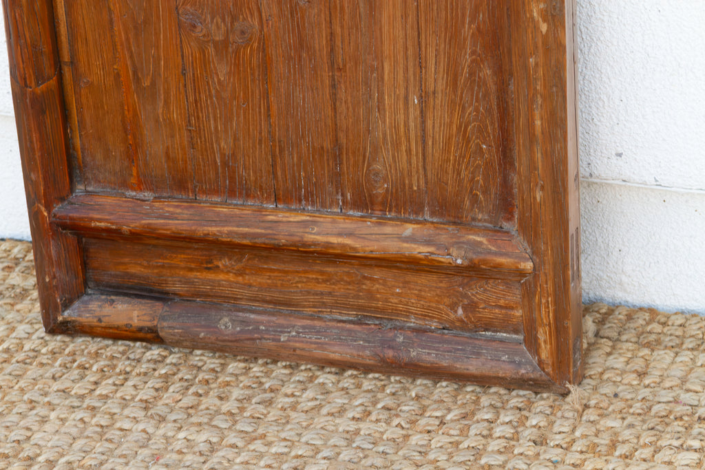 Early 20th Century Chinese Elm Wood Lattice Screen Door