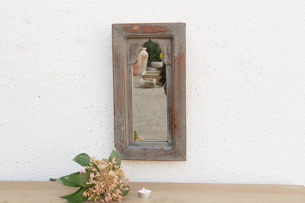 Charming Aged Petite Indian Arched Mirror