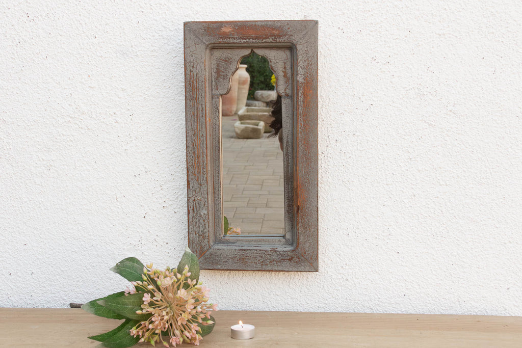Charming Aged Petite Indian Arched Mirror