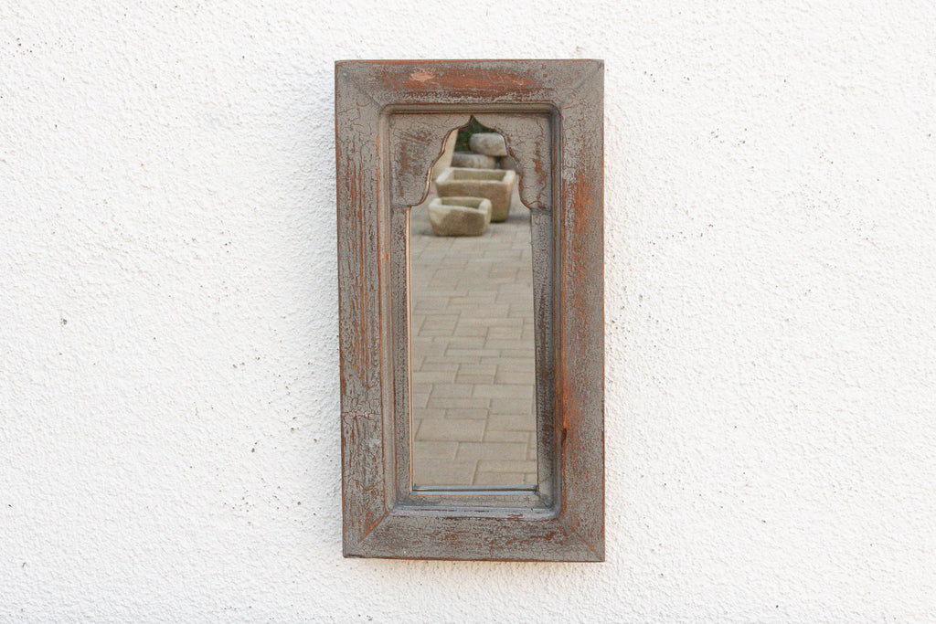 Charming Aged Petite Indian Arched Mirror