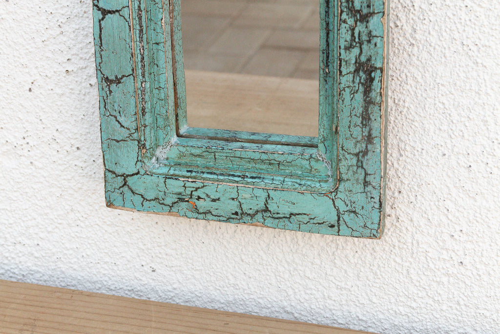 Crackle Aqua Indian Arched Mirror