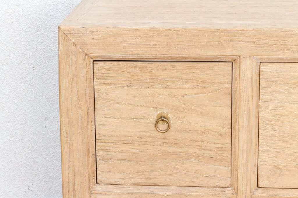 Contemporary Bleached Wood 8-Drawer Dresser