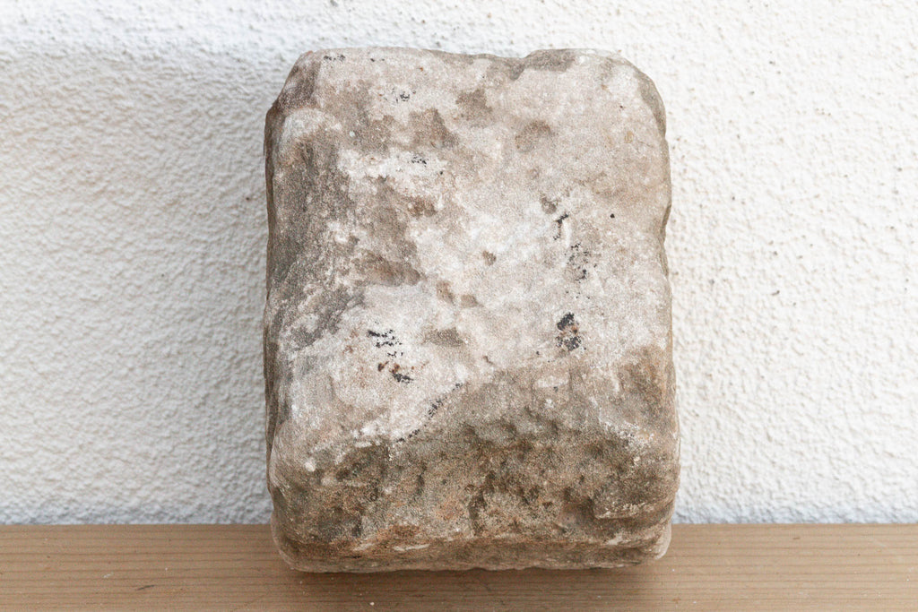 Geometric Stepped Arch, Antique Stone Niche