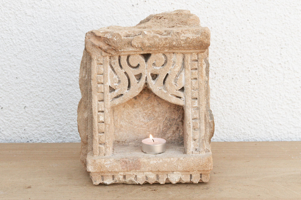 Arch & Floral Scrolls Indian Stone Niche