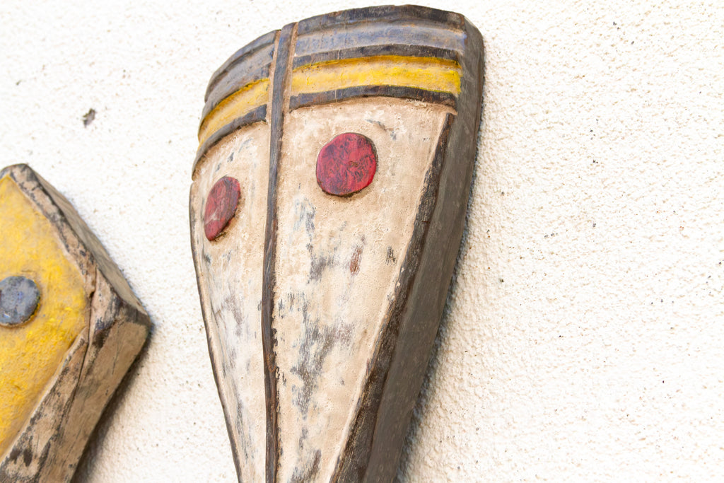 Pair of African Bwa Sun & Serpent Tall Totem