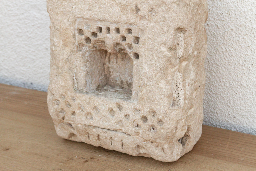 Primitive Carved Stone Inidan Niche