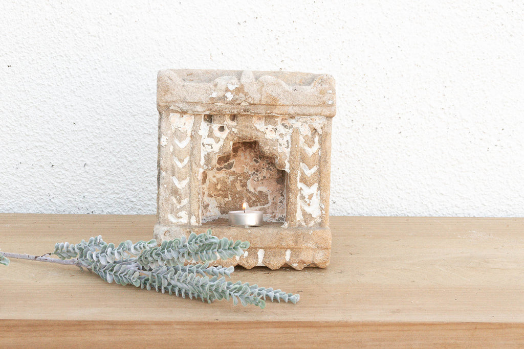 White Lime Patina, Indian Stone Niche