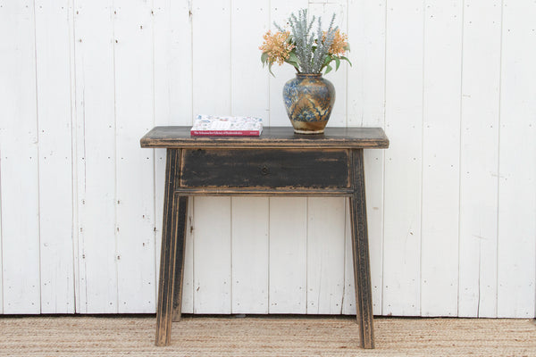 Aged Black Console Table
