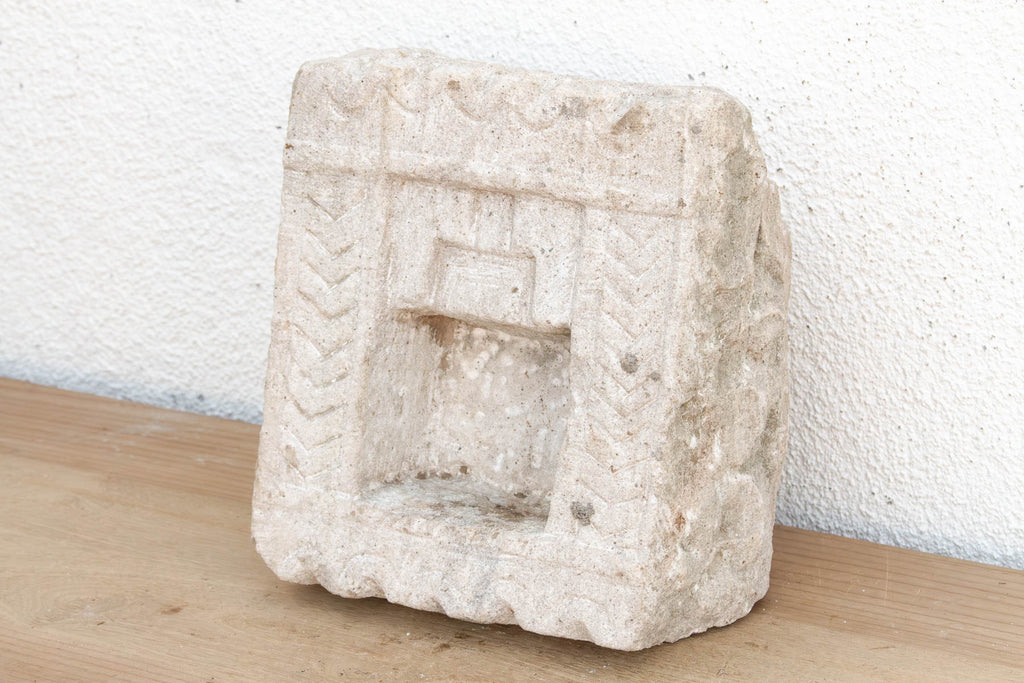 Bleached Carved Stone, Temple Antique Niche