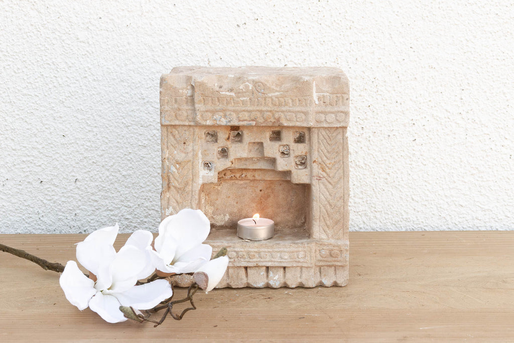 Small Temple Facade, Antique Stone Niche