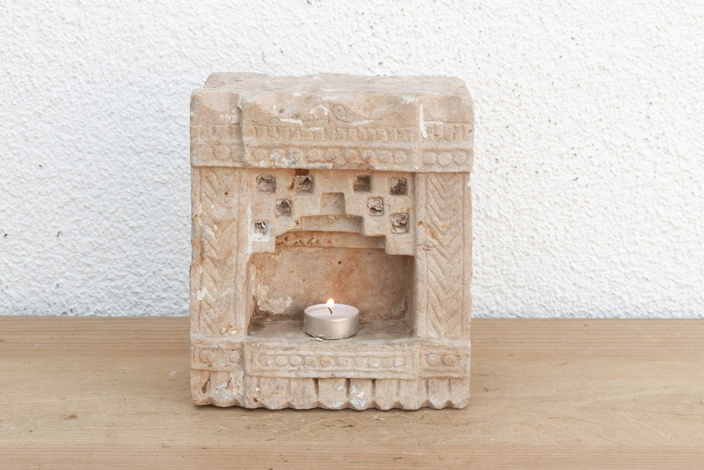 Small Temple Facade, Antique Stone Niche