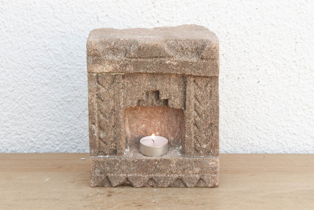 Earthy Gray Stone, Antique Indian Niche
