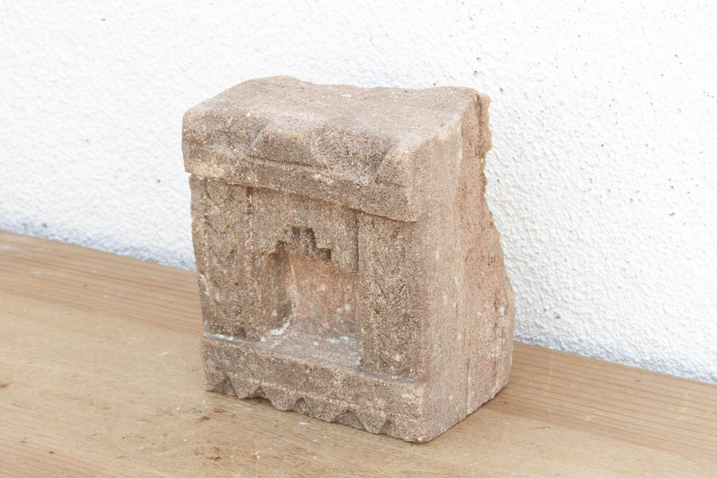 Earthy Gray Stone, Antique Indian Niche