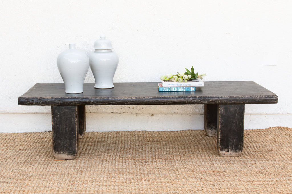 Reconstructed Distressed Black Coffee Table