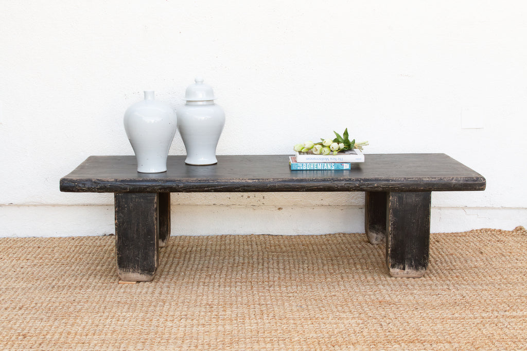 Reconstructed Distressed Black Coffee Table