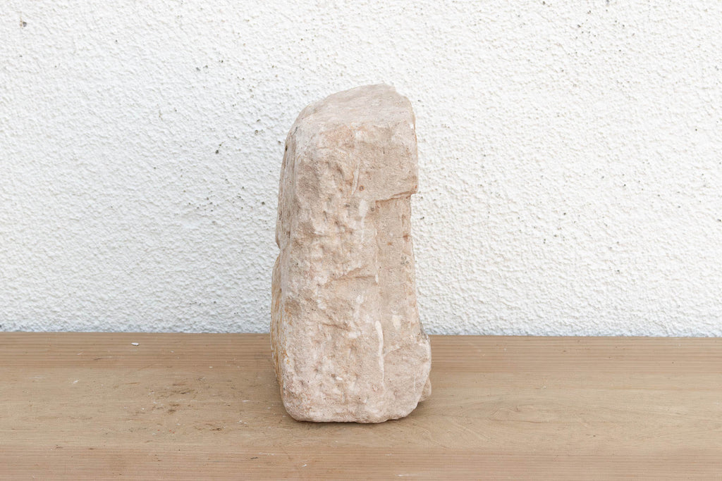 Whitewash Chevron, Antique Indian Stone Niche