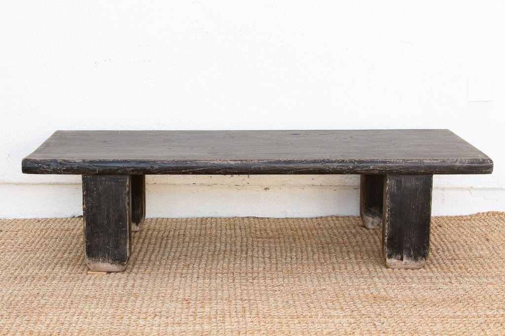 Reconstructed Distressed Black Coffee Table
