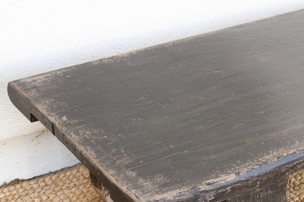 Reconstructed Distressed Black Coffee Table