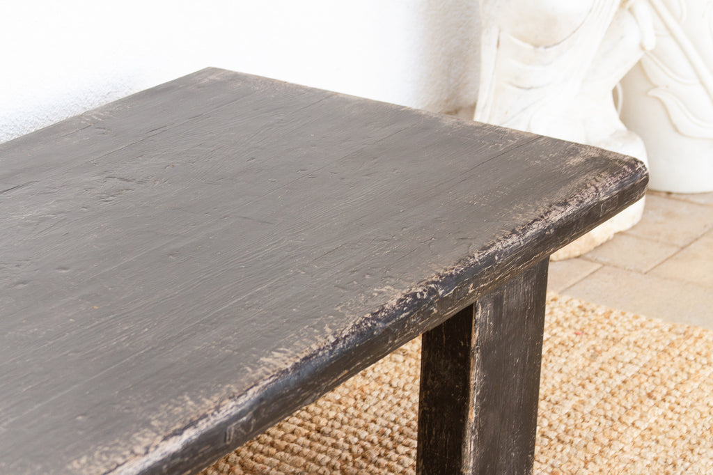 Reconstructed Distressed Black Coffee Table