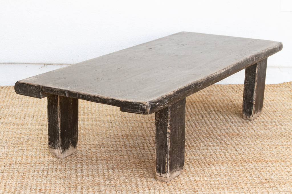 Reconstructed Distressed Black Coffee Table