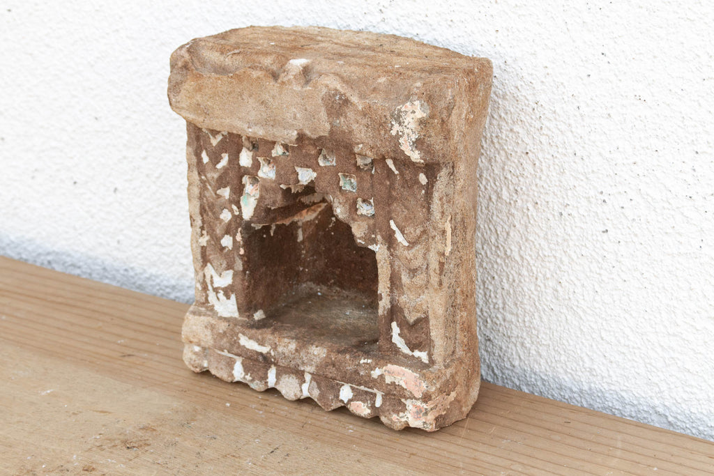 Antique Ziggurat Arch Indian Stone Niche