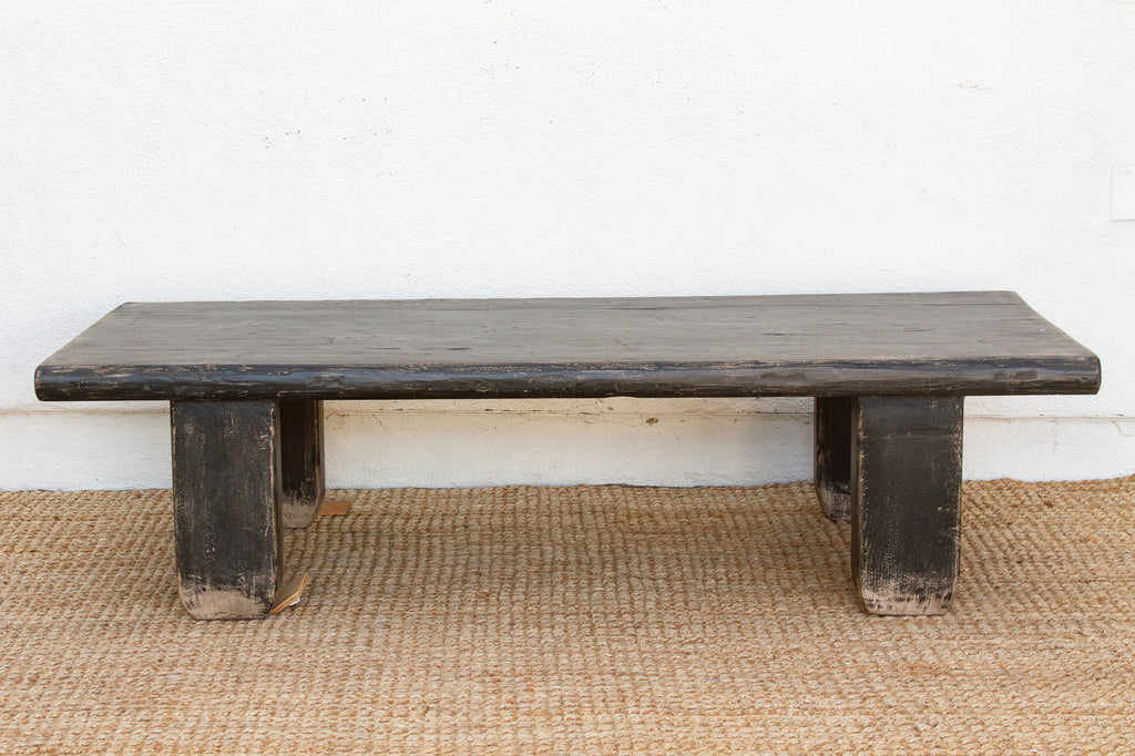 Reconstructed Distressed Black Coffee Table