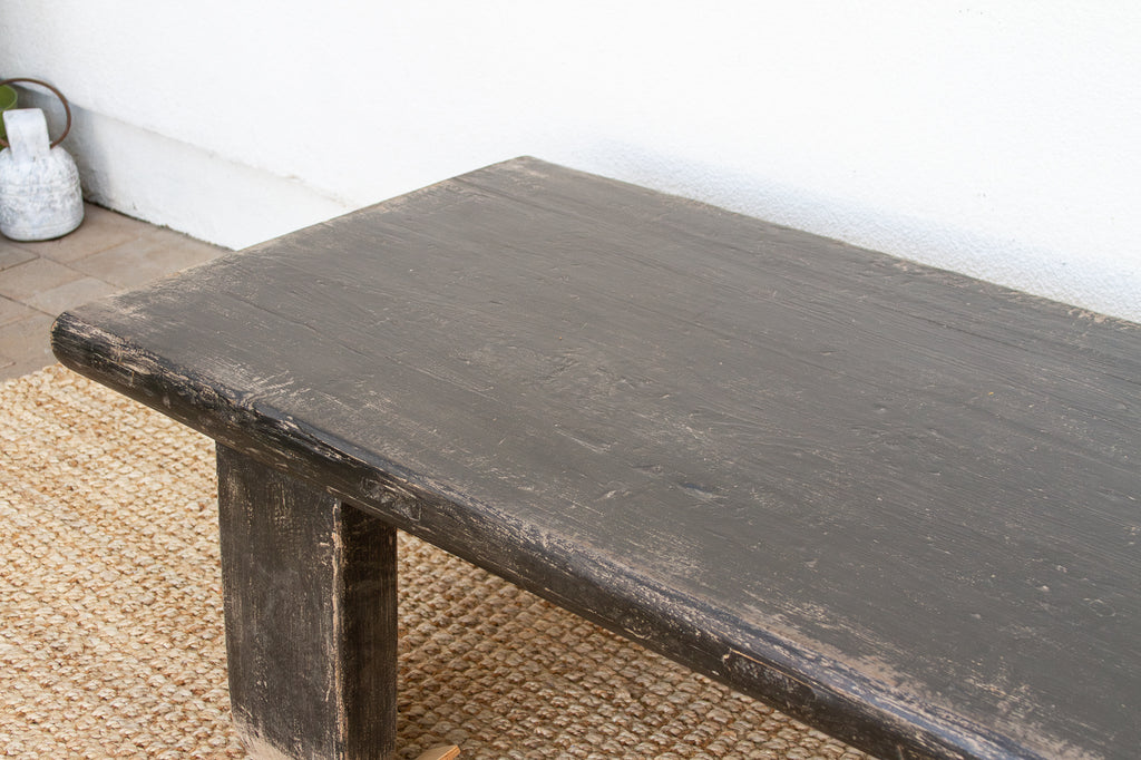 Reconstructed Distressed Black Coffee Table