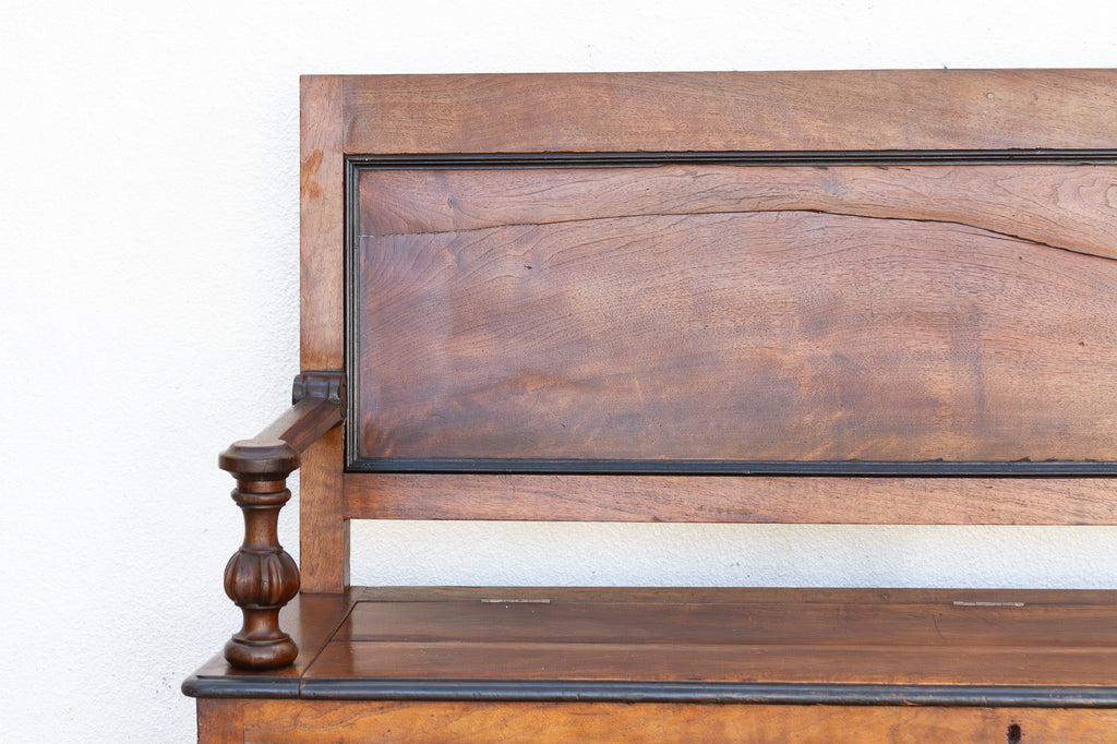 Mid 1800's Italian Walnut Heirloom Storage Bench (Trade)