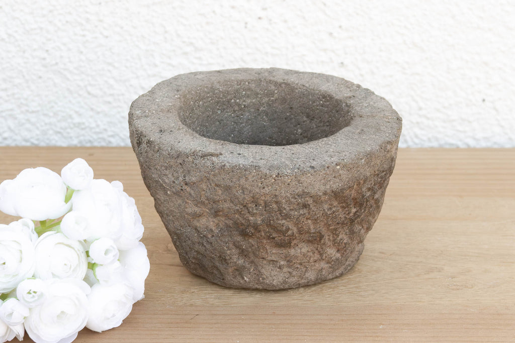 Primitive Stone Mortar Bowl