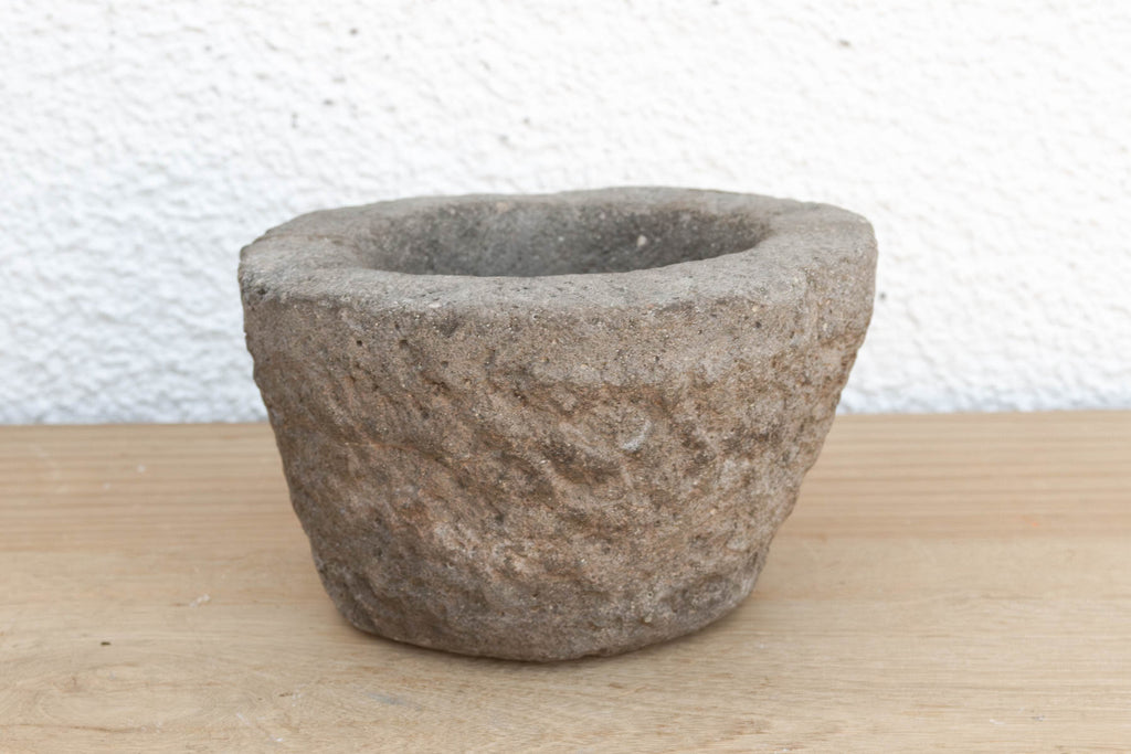 Primitive Stone Mortar Bowl