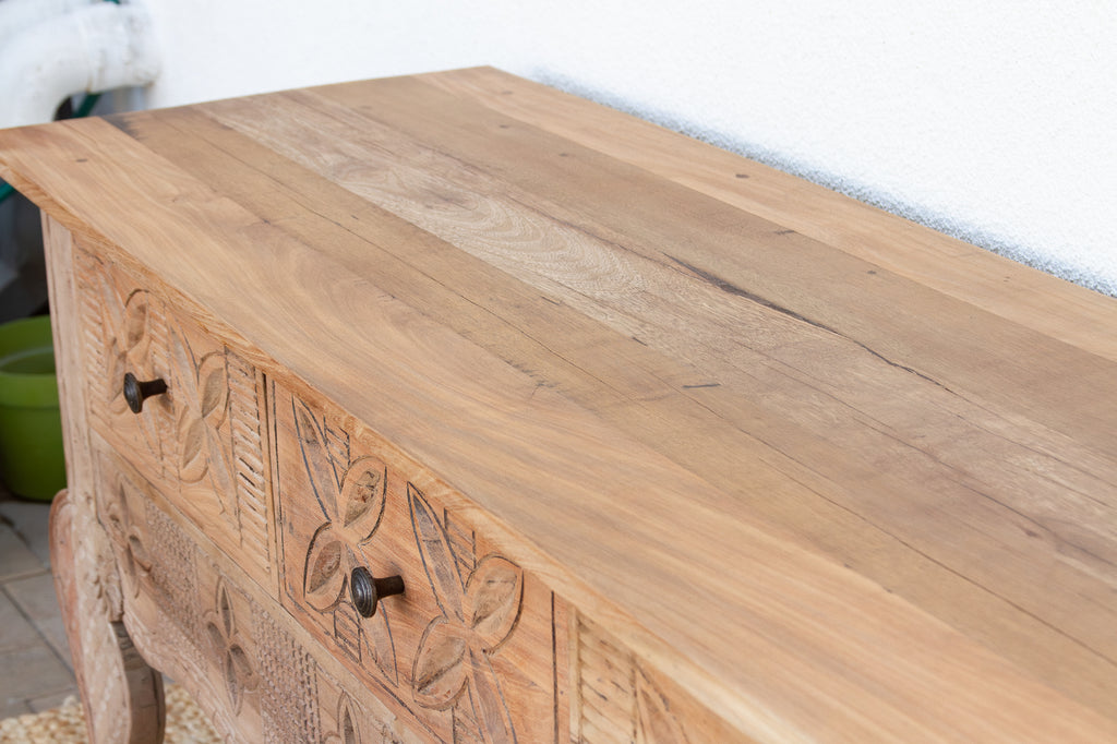 Finely Carved Long Nahuala Console Table