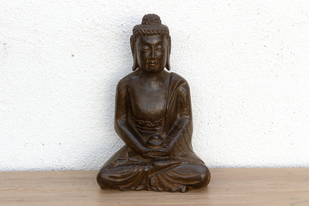 Handcarved Stone Seated Buddha