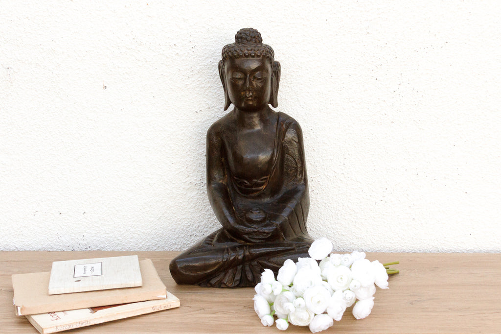 Black Stone Buddha Seated in Meditation (Trade)