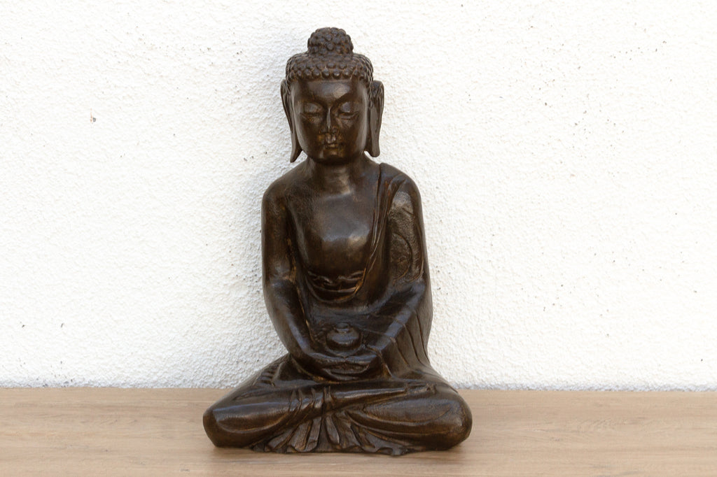 Black Stone Buddha Seated in Meditation (Trade)